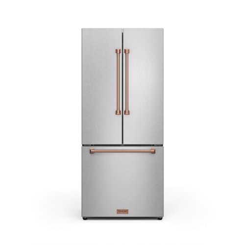 Gordon Ramsay Series by Thor Kitchen 17.5 Cu. Ft. Counter Depth Refrigerator with Rose Gold Hardware - Stainless Steel