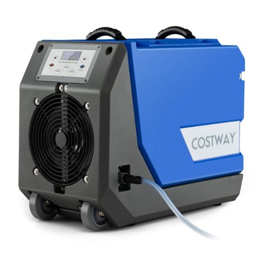 Costway - 180-Pint Commercial Dehumidifier with Pump & Drain Hose 6,000 Sq. ft Coverage Area - Blue + Grey-Front_Standard 