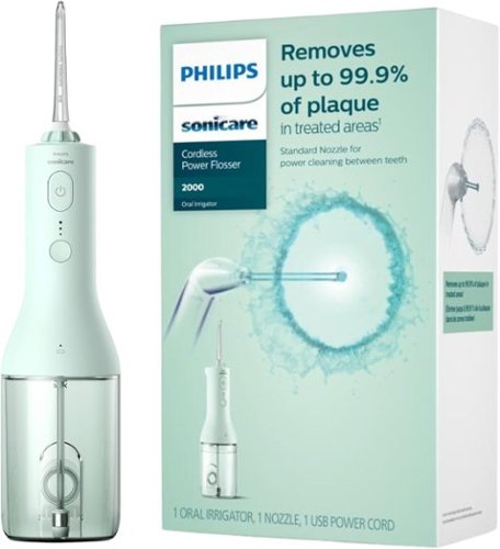 Philips - Sonicare Water Power Oral Flosser 2000 Cordless - HX3822/14 - Mint-Front_Standard 