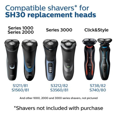 Philips Norelco Shaving Heads for Shaver Series 3000, 2000, 1000 and Click & Style, SH30/52 - Silver HOW TO BUY
