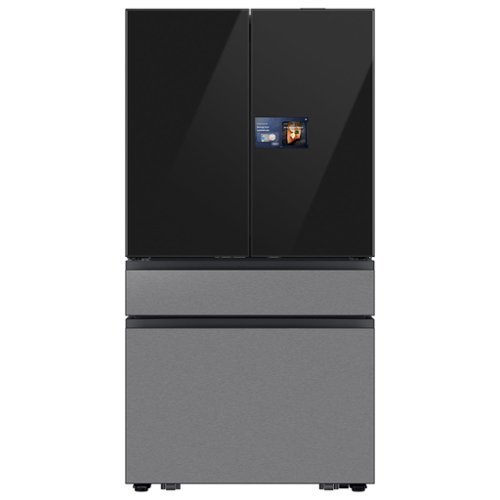Samsung - Bespoke 29 cu. ft. 4-Door French Door Refrigerator with AI Home & AI Vision Inside™ - Charcoal Glass / Stainless Steel