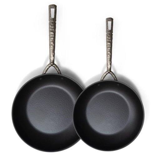 Alva - Artist Carbon Steel Frying Pan 2-Piece Set - Pre-Seasoned, Oven Safe and Toxin-Free Cookware - Blue-Front_Standard 
