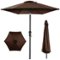 Best Choice Products - 10ft Outdoor Steel Market Patio Umbrella w/ Crank, Tilt Push Button, 6 Ribs - Brown-Front_Standard