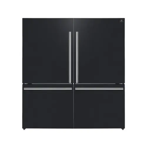 Front. Forno Appliances - Milano 34.4 Cu. Ft.Freestanding Dual Bottom Freezer Refrigerator - Black.