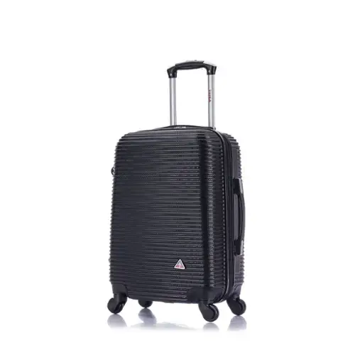 Front. InUSA - Royal lightweight hardside Spinner Luggage 20" carry-on - BLACK.