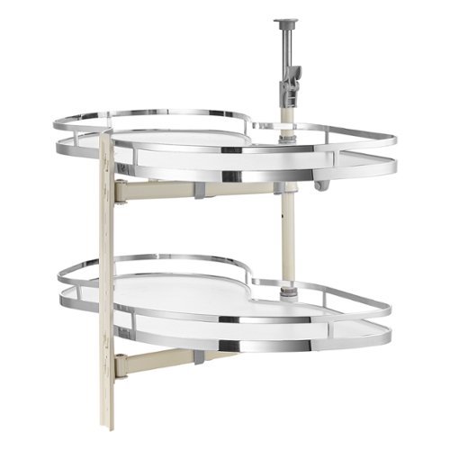 VEVOR - Swing Left Blind Corner Cabinet, Pull Out Organizer for 36 inch Width Blind Cabinet, 2 Tier Height Adjustable Swing Tray - White-Front_Standard 
