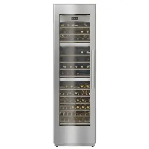 Front. Miele - KWT 2612 SF 24" Built-In MasterCool Wine Storage with 3 Temperature Zones and FlexiFrame Racks - Stainless Steel.