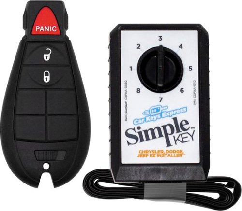 Car Keys Express - Chrysler, Dodge, and Jeep Simple Key, 3 Button Fobik Car Key Fob and programming device - Black