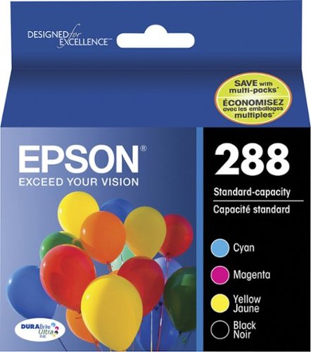 Epson - 288 4-Pack Ink Cartridges - Black/Cyan/Magenta/Yellow