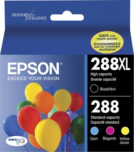 Epson - 288/288XL 4-Pack Ink Cartridges High Capacity and Standard Capacity - Cyan/Magenta/Yellow/Black