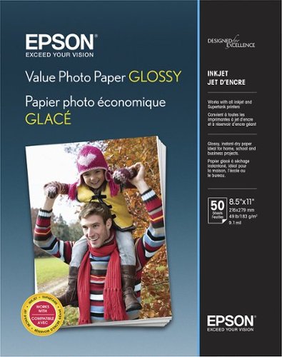  Epson - Value Glossy Photo 8.5&quot; x 11&quot; 50-Count Paper - Bright white