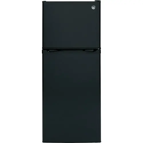 Front. GE - 11.6 Cu. Ft. Top-Freezer Refrigerator - Black.