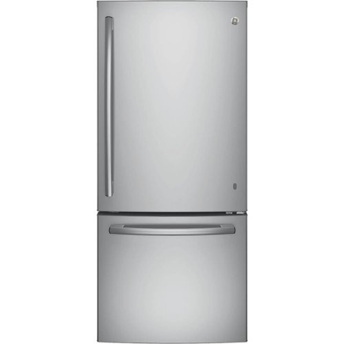 GE - 21.0 Cu. Ft. Bottom-Freezer Refrigerator - Stainless steel