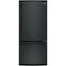 GE - 21.0 Cu. Ft. Bottom-Freezer Refrigerator - High Gloss Black-Front_Standard