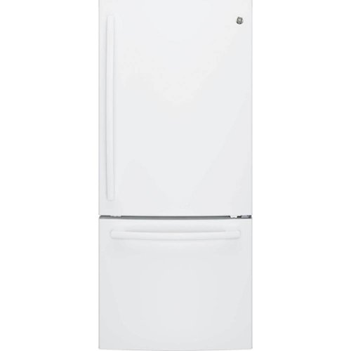 GE - 21.0 Cu. Ft. Bottom-Freezer Refrigerator - High gloss white