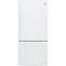 GE - 21.0 Cu. Ft. Bottom-Freezer Refrigerator - High Gloss White-Front_Standard 