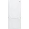 GE - 21.0 Cu. Ft. Bottom-Freezer Refrigerator - High Gloss White-Front_Standard