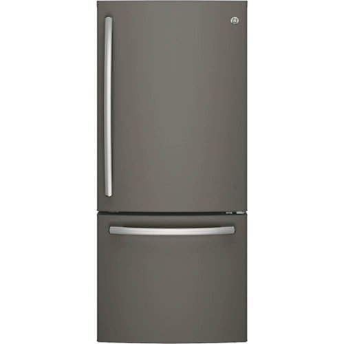 Image of GE - 21.0 Cu. Ft. Bottom-Freezer Refrigerator - Slate