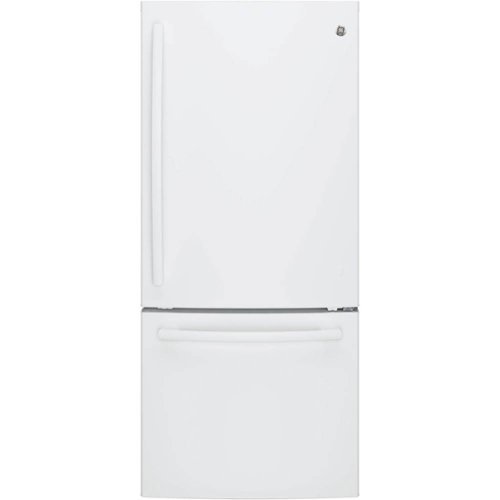 Image of GE - 21.0 Cu. Ft. Bottom-Freezer Refrigerator - High Gloss White