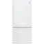 Front. GE - 21.0 Cu. Ft. Bottom-Freezer Refrigerator - High Gloss White.