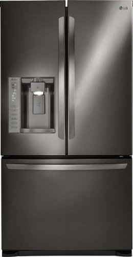  LG - 24.1 Cu. Ft. French Door Refrigerator - Black stainless steel