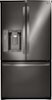 LG - 24.1 Cu. Ft. French Door Refrigerator - Black stainless steel-Front_Standard