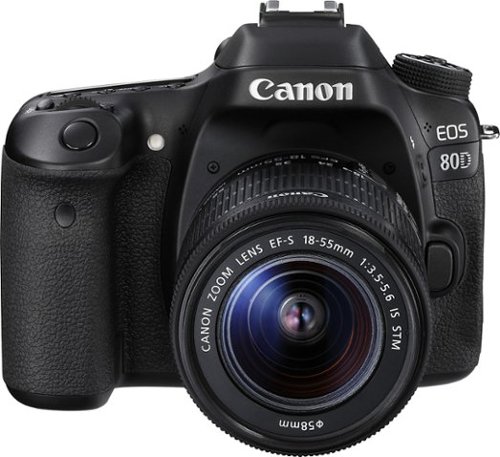  Canon - EOS 80D DSLR Camera with 18-55mm IS STM Lens - Black