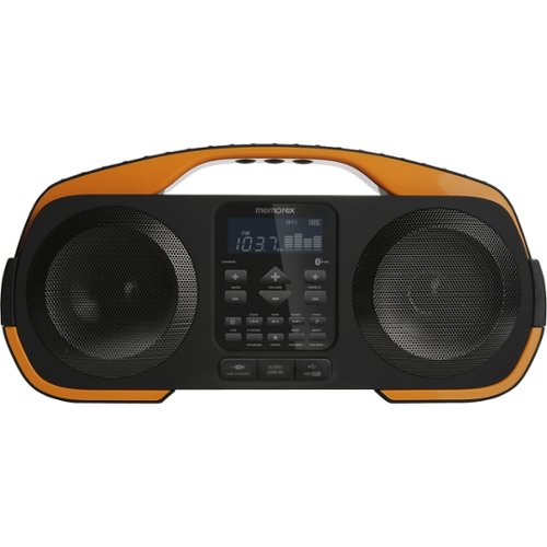  Memorex - Beach Bluetooth Boombox - Black/Orange