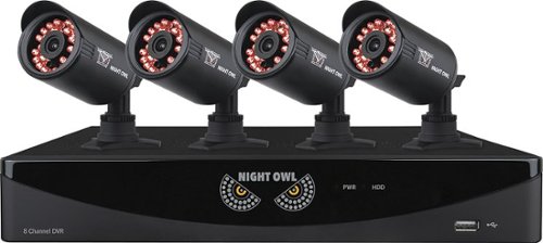  Night Owl - Refurbished 8-Channel, 4-Camera Indoor/Outdoor Wired 650 TVL 1TB DVR Surveillance System