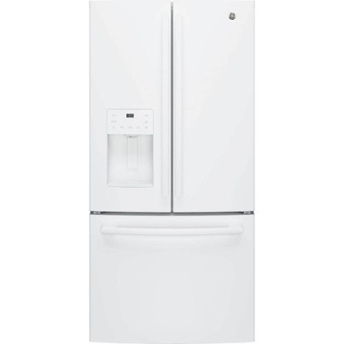  GE - 23.6 Cu. Ft. French Door Refrigerator - High Gloss White