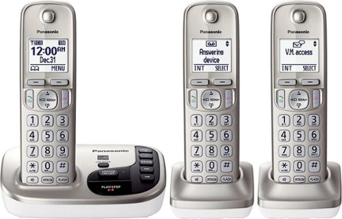  Panasonic - KX-TGD223N DECT 6.0 Expandable Cordless Phone System with Digital Answering System - Champagne Gold