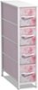 Sorbus - Narrow Dresser with 4 Drawers, Vertical Slim Storage Chest of Drawers with Steel Frame - Pink Tie-Dye-Front_Standard