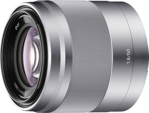 Sony - 50mm f/1.8 OSS Prime Lens for Select Alpha E-mount Cameras - Silver
