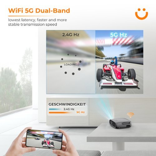 Yaber YABER Pro U7 5G WiFi BT Projector, 1080P, 4K, Auto 6D Keystone Correction &4P/4D, HD Home&Outdoor Projector - Gray BUY IN EUROPE