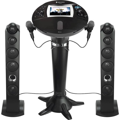  Singing Machine - Hi-Def Bluetooth Pedestal Karaoke System - Black
