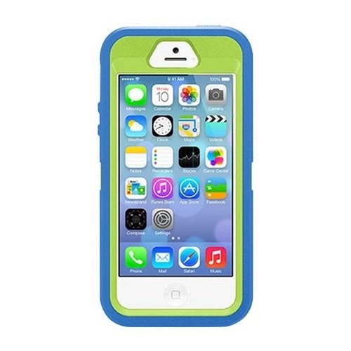  Otterbox - Defender Series Protective Case for Apple iPhone 5 and 5s - Ocean blue, Glow green