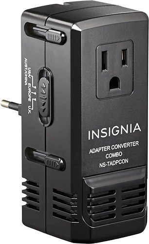  Insignia™ - All-in-One Travel Adapter/Converter - Black