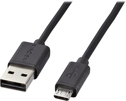 Insignia™ - 4' Micro USB Charge-and-Sync Cable - Black