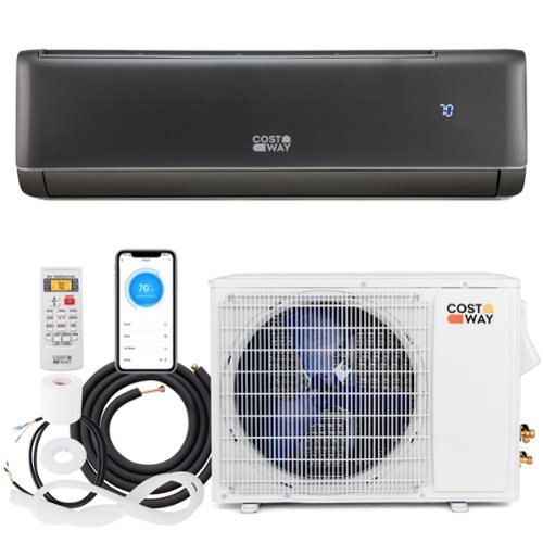 Costway 24000 BTU Wifi Enabled Mini Split Air Conditioner & Heater with Heat Pump - Black + White