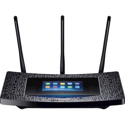  TP-Link - Dual-Band Wireless-AC1900 Touch Screen Gigabit Router - Black