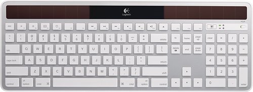 Logitech - K750 Full-size Wireless Solar Keyboard for Mac with Ultra-thin Design - White/Silver