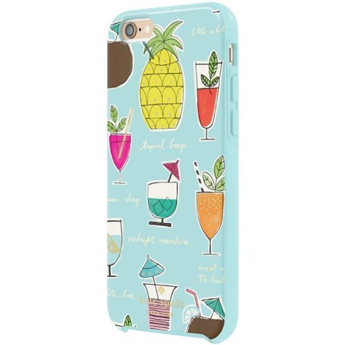 kate spade new york - Hybrid Hardshell Case for Apple iPhone 6 and 6s - Multicolor/Cocktail Recipe Blue-Front_Standard 