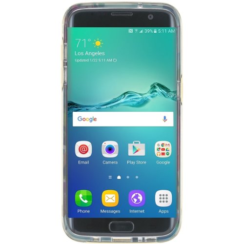  Trina Turk - Translucent Case with Metallic Bumper for Samsung Galaxy S7 edge - Hibiscus floral blue