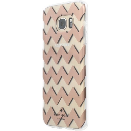 kate spade new york - Hardshell Clear Case for Samsung Galaxy S7 edge - Clear/Chevron Rose Gold-Front_Standard 