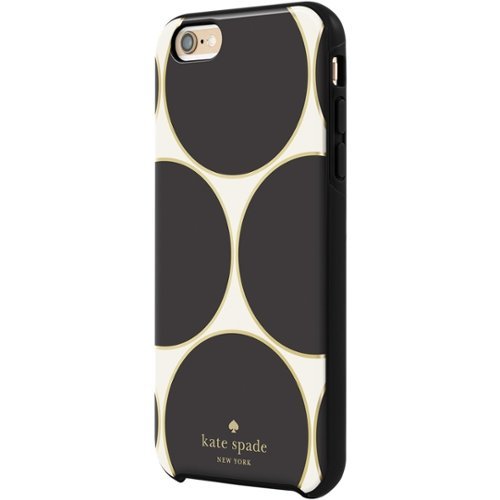  kate spade new york - Hybrid Hardshell Case for Apple® iPhone® 6 Plus and 6s Plus - Black/Gold Foil/Deborah Dot Cream
