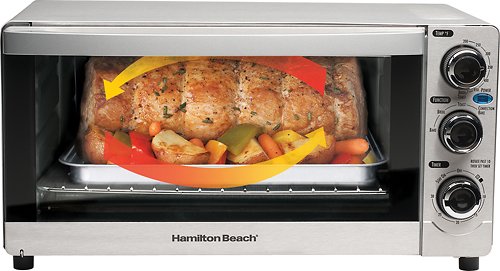  Hamilton Beach - 6-Slice Toaster Oven - Black/Stainless-Steel