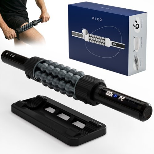 Miko - Swift Hands-Free Rolling Percussive Massager for Muscle Recovery, Tension Relief, and Relaxation - Black-Front_Standard 