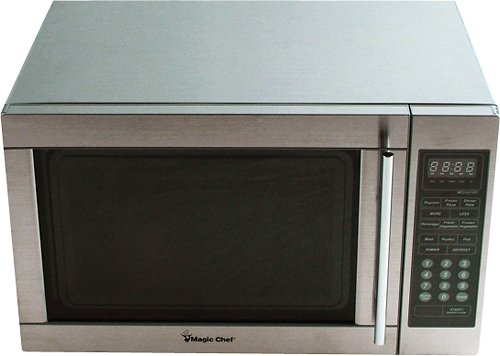  Magic Chef - 1.3 Cu. Ft. Mid-Size Microwave - Stainless steel
