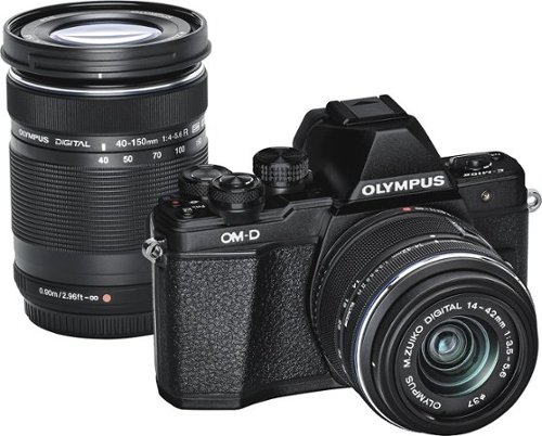  Olympus - OM-D E-M10 Mark II Mirrorless Camera Two Lens Kit with 14-42mm and 40-150mm Lenses - Black