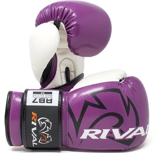 RIVAL - Boxing RB7 Fitness Plus Hook and Loop Bag Gloves - XS - Purple/White-Front_Standard 